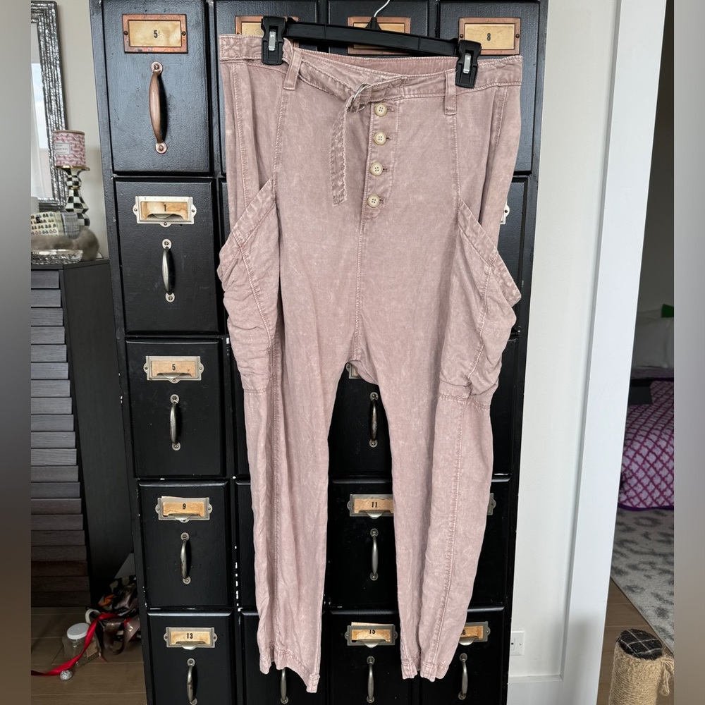 FREE PEOPLE Size 6 Dusty Rose linen pant
